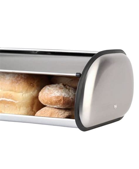 oggi bread box stainless steel and glass|stainless steel countertop bread box.